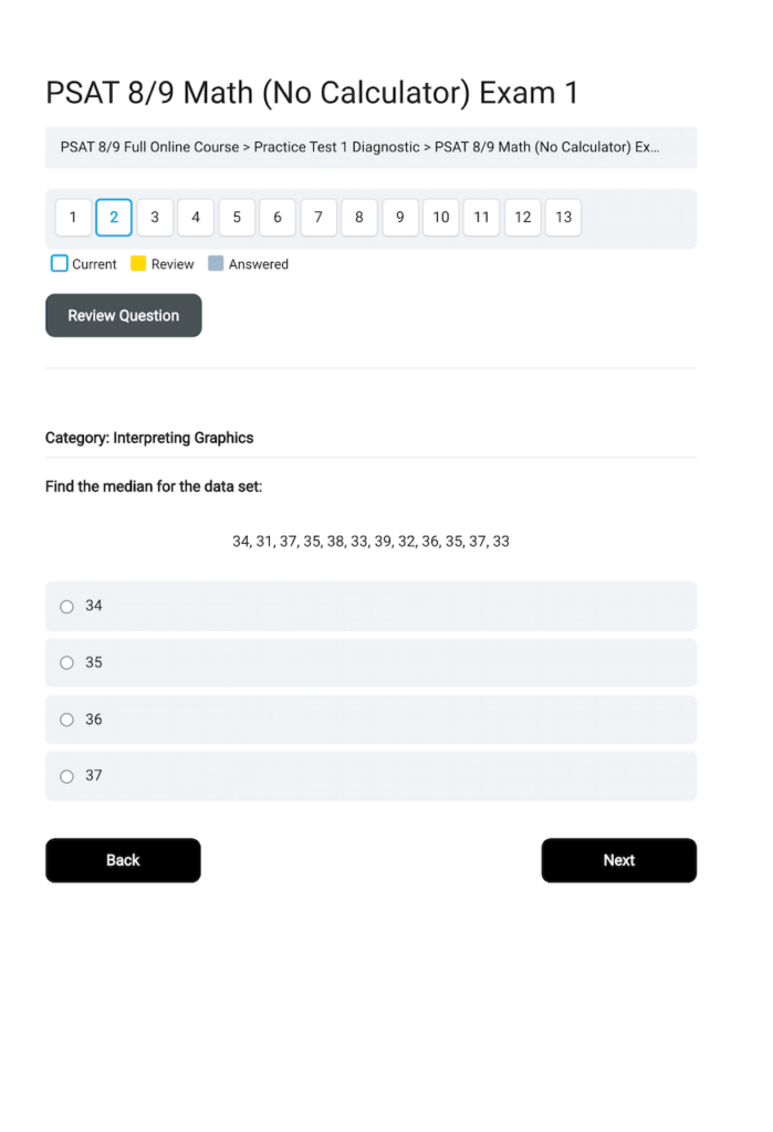 PSAT Math Practice Test question Example