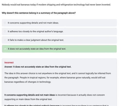 Practice Test Question Explanation